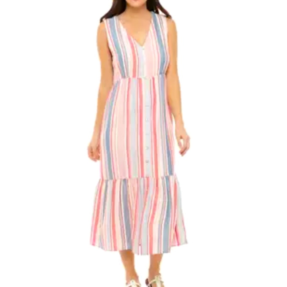 New directions curvy striped midi dress size 1x